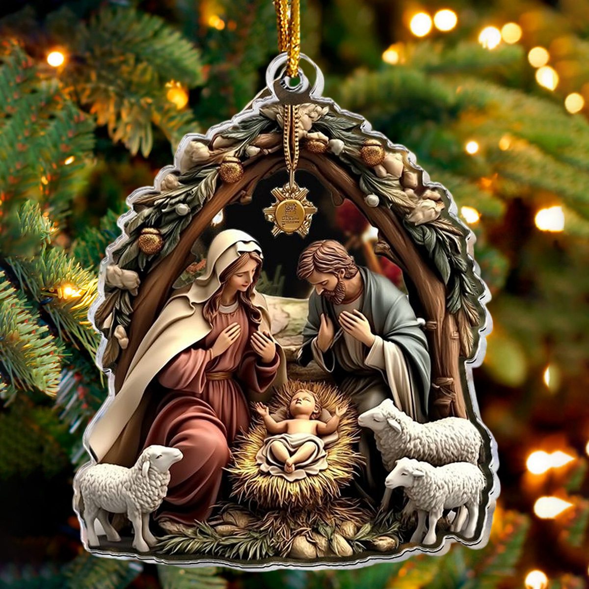 Baby Jesus Christmas Ornament, Birth of Christ Ornament