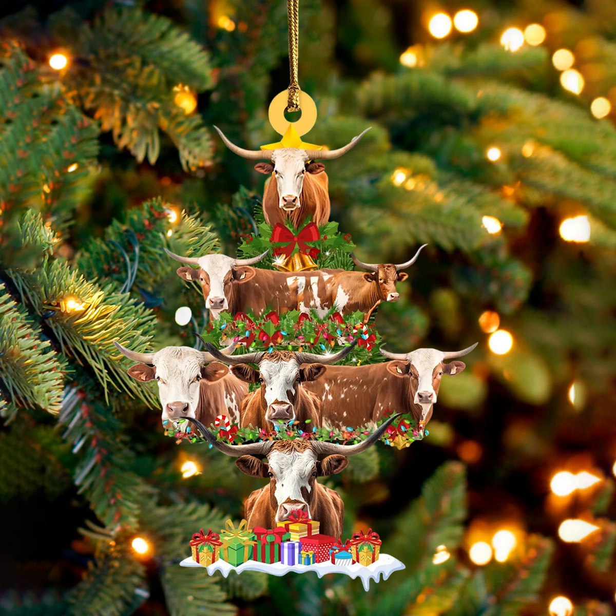 Longhorn Christmas Ornament - Perfect Gift For Longhorn Lovers