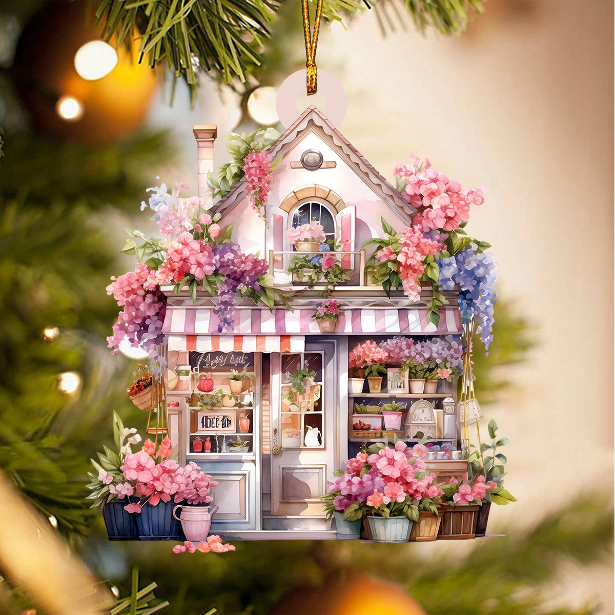 Flower Shop Christmas Ornament, Beautiful Gift For Flower Lovers