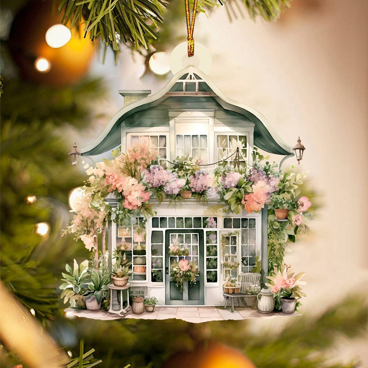 Flower Shop Christmas Ornament, Special Gift For Flower Lovers