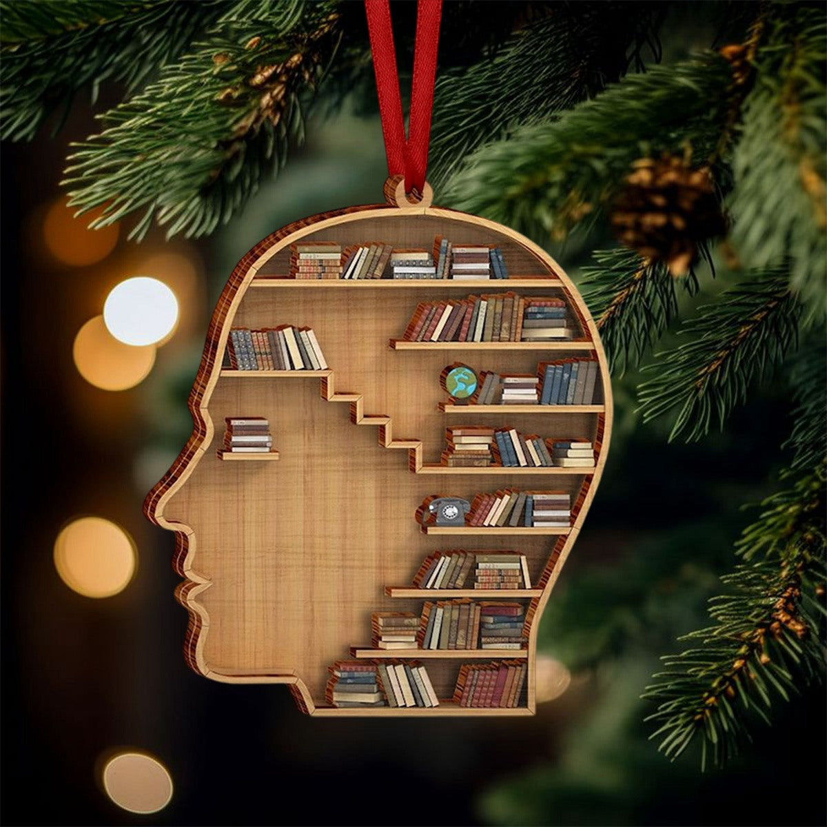 Book Man Library Ornament, Book Lover Gift, Book Club Gift