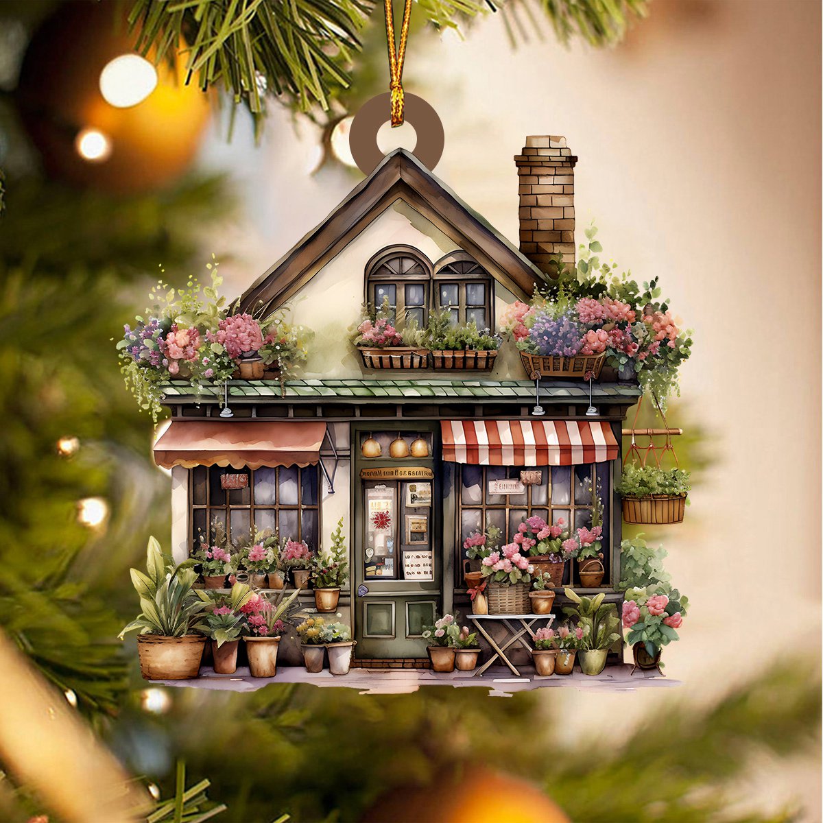 Flower Shop Christmas Ornament, Wonderful Gift For Flower Lovers