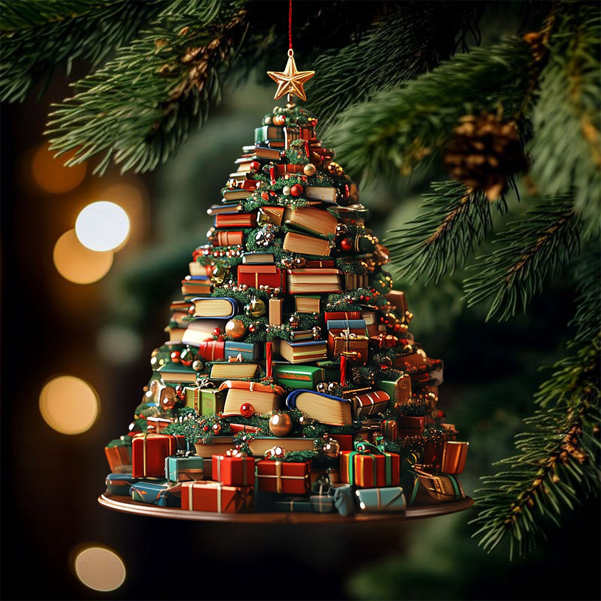 Holiday Chronicles Book Ornament, Gift For Bookish Lovers