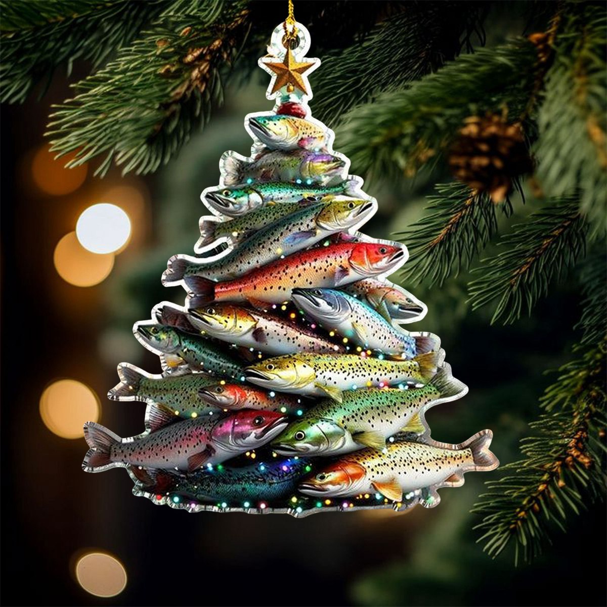 Fishing Christmas Tree - Perfect Gift For Fisher