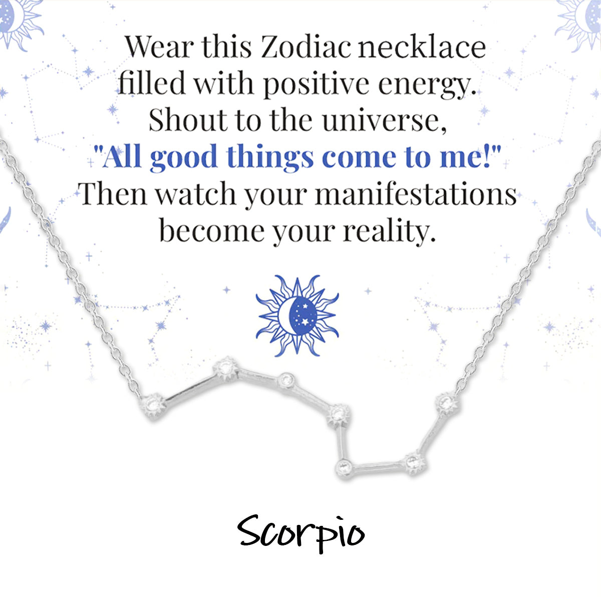 Zodiac Signs Spirit Outline Necklace