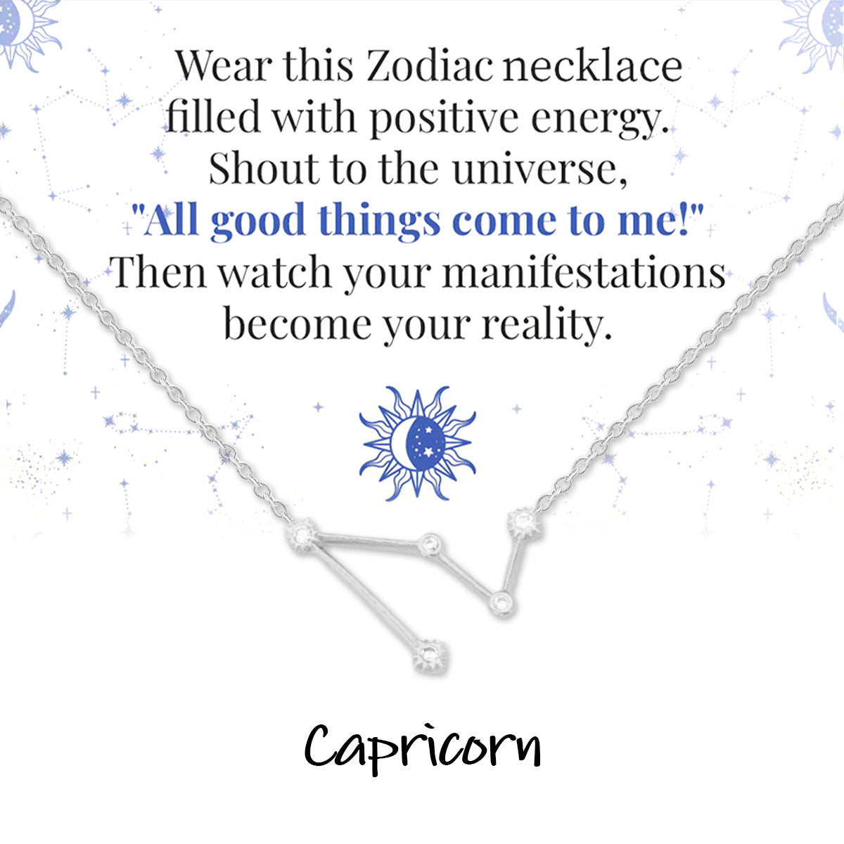 Zodiac Signs Spirit Outline Necklace