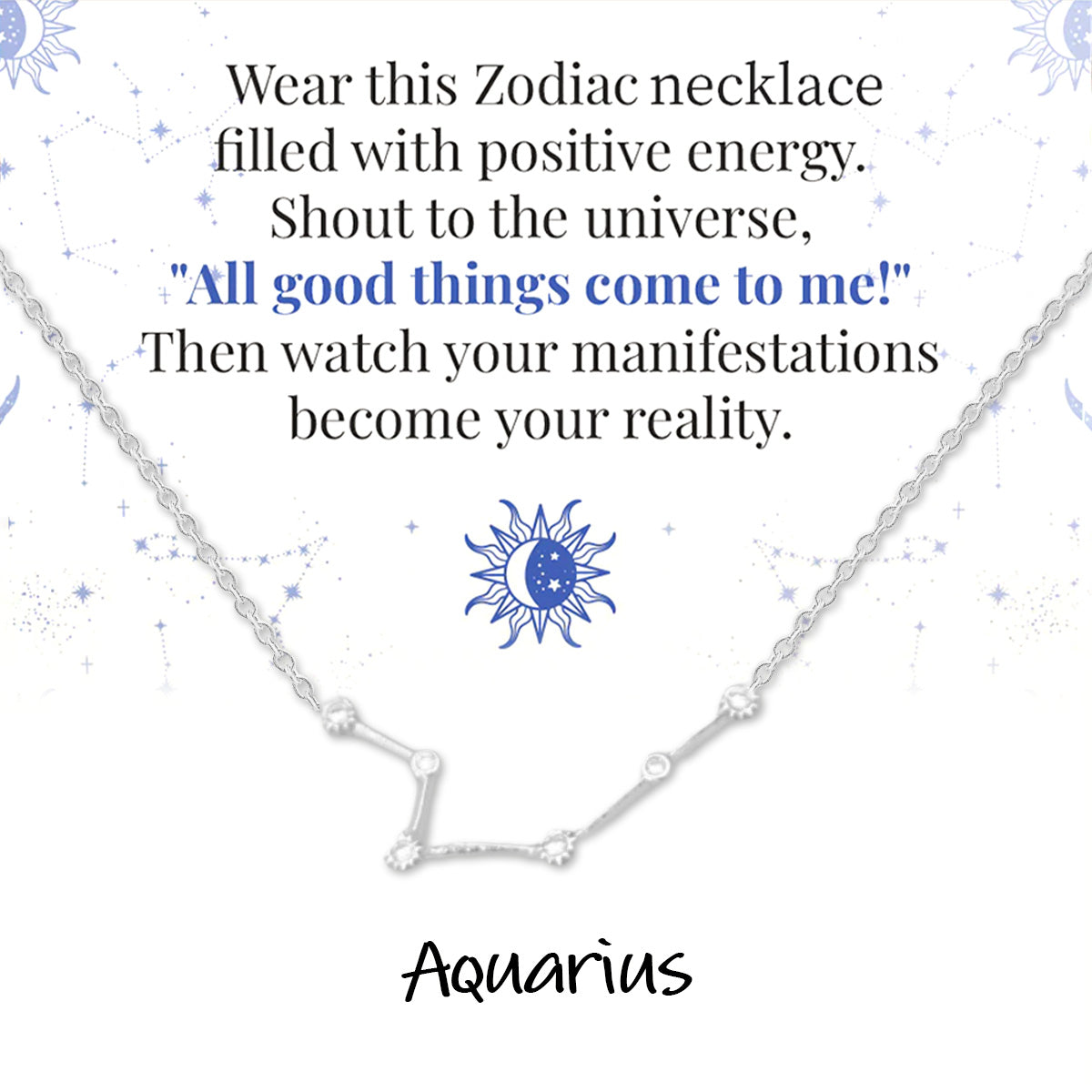 Zodiac Signs Spirit Outline Necklace