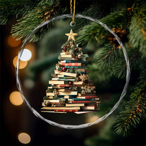 Book Tree Crystal Ornament, Perfect Gift For Book Lovers