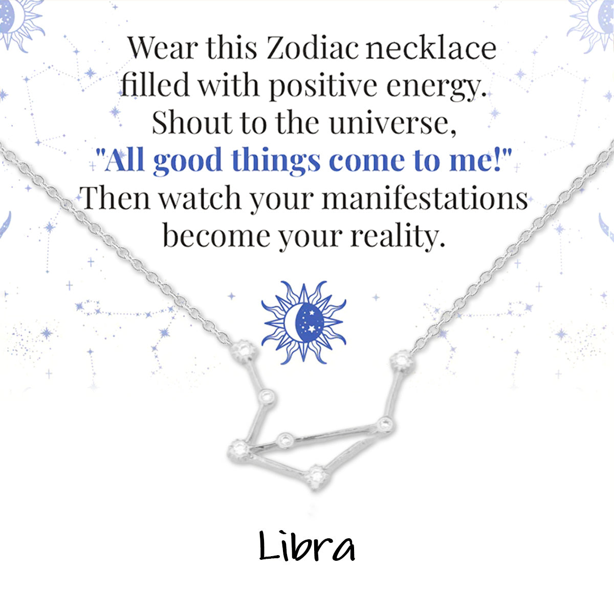 Zodiac Signs Spirit Outline Necklace