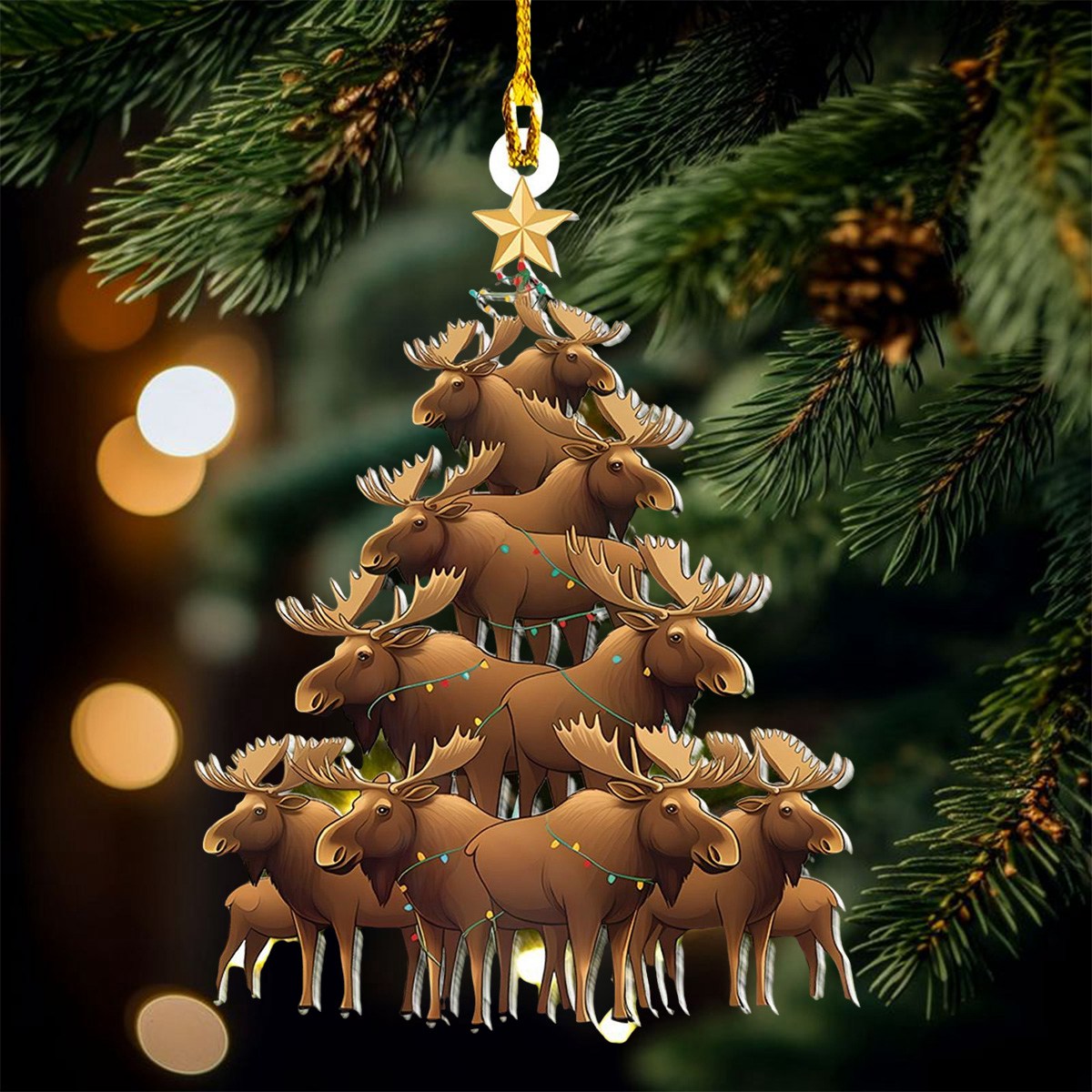 Mooses Christmas Tree Ornament, Gift for Moose Lovers