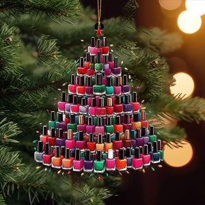 Nail Polish Christmas Tree Ornament, Gift For Nail Enthusiasts