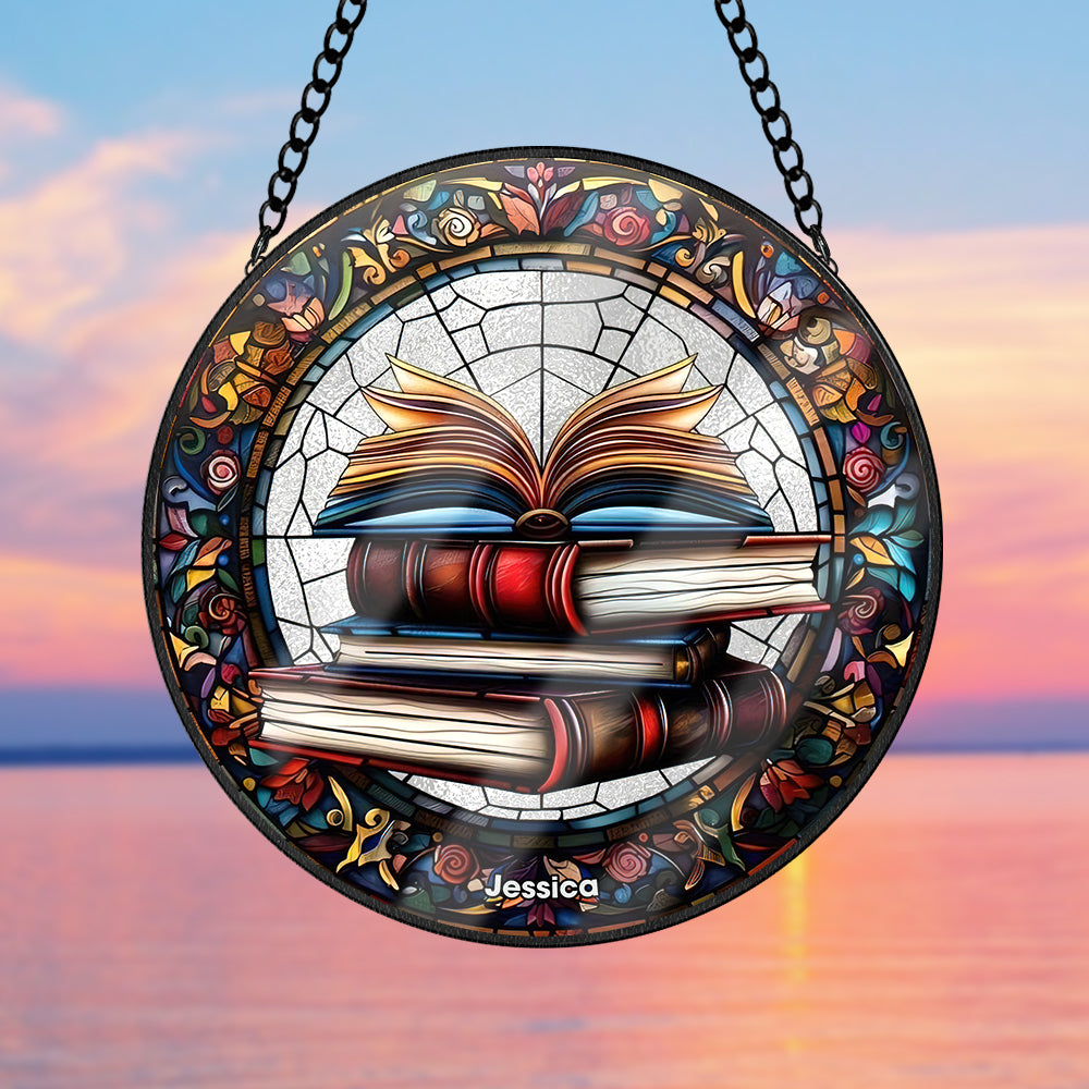 Personalized Gifts For Book Lover Stained Glass Ornament