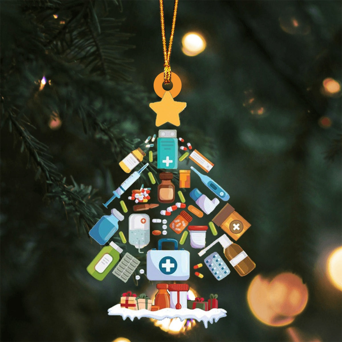 Pharmacy Christmas Tree Ornament, Gift For Pharmacist