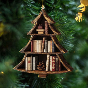 Christmas Bookshelf Ornament, Book Lover Gift, Bookworm Gifts