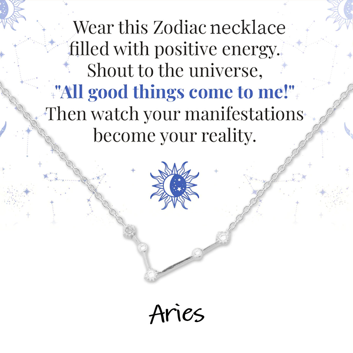 Zodiac Signs Spirit Outline Necklace