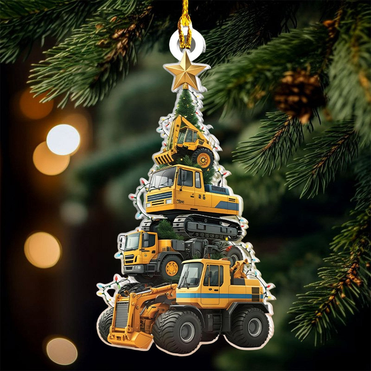 Heavy Construction Equipment Christmas Tree Ornament, Unique Gift Idea