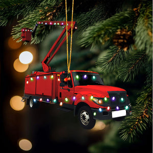 Lineman Bucket Truck Ornament, Christmas Gift for Lineman