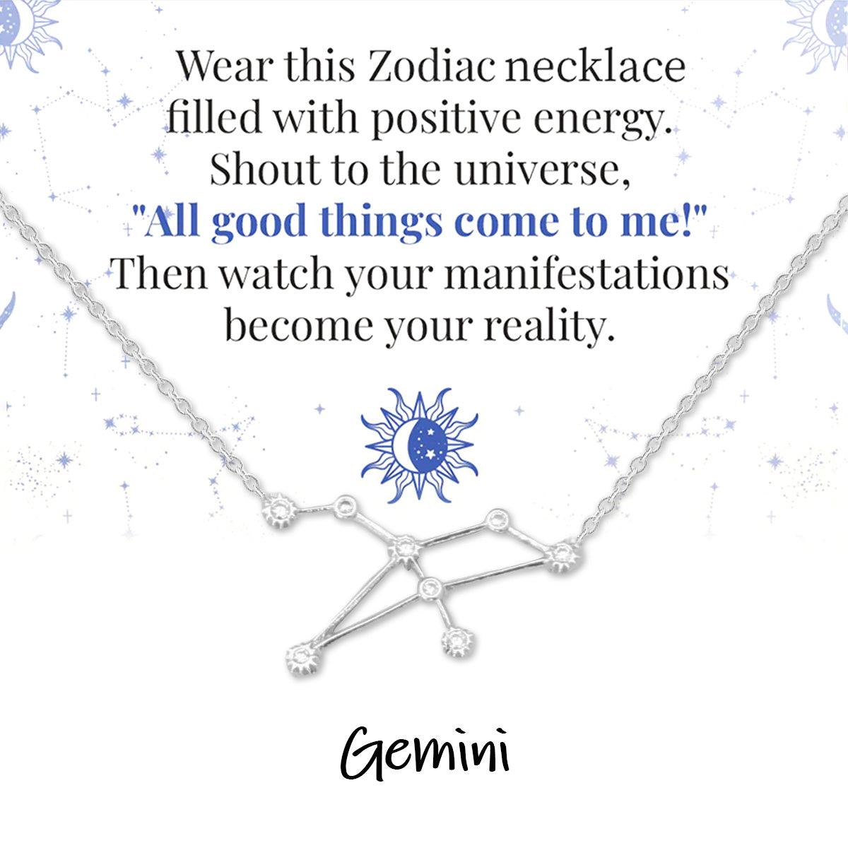 Zodiac Signs Spirit Outline Necklace