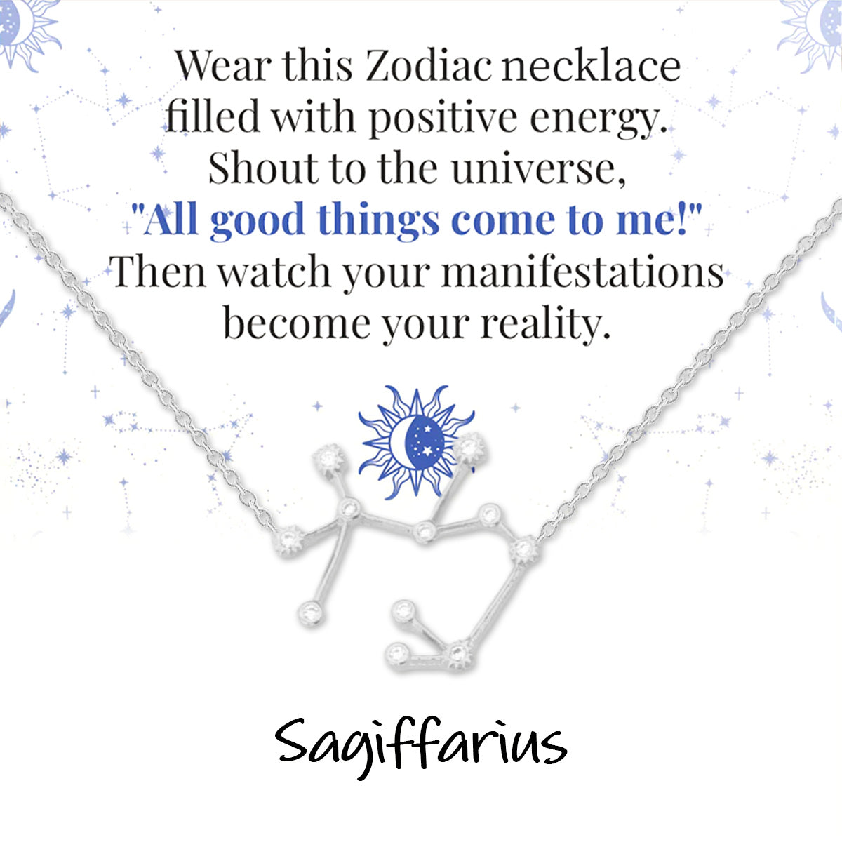 Zodiac Signs Spirit Outline Necklace