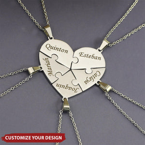 Puzzle Hearts - Personalized Heart Puzzle Name Necklace