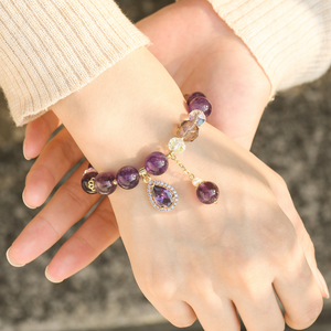 To My Granddaughter, Drive Away Your Anxiety Amethyst Drop Bracelet