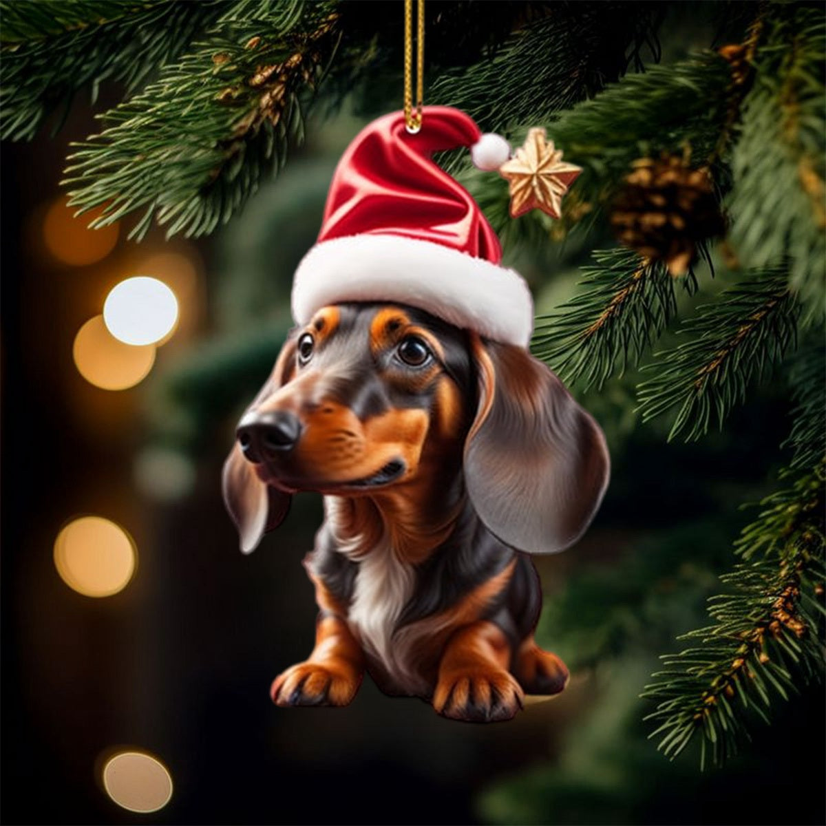 Cute Dog Christmas Ornament, Gifts For Dog Lovers Ornament