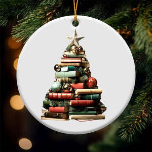 Christmas Book Tree Circle Ornament, Perfect Gift For Book Lovers