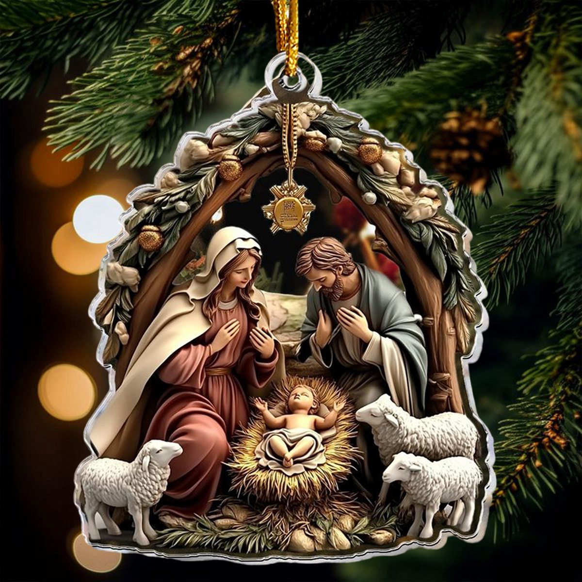 Baby Jesus Christmas Ornament, Birth of Christ Ornament