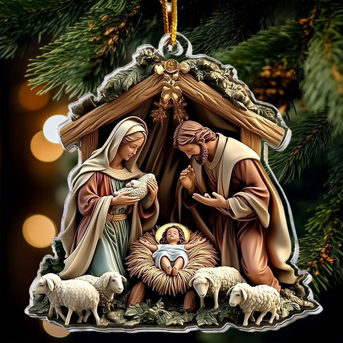 Christmas Nativity Scene Christ Ornament - Christmas Gift