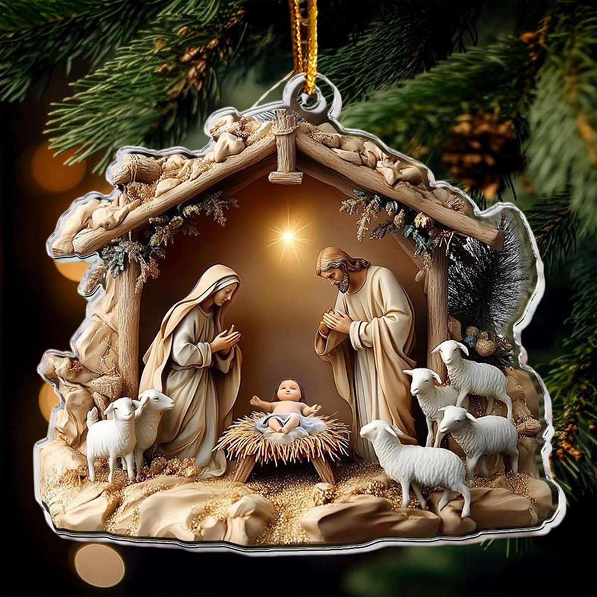 Baby Jesus Christmas Ornament, Birth of Christ Ornament, Christmas Gift