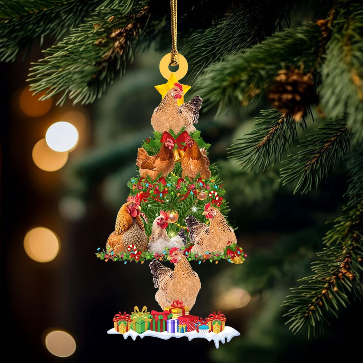 Chicken Christmas Ornament - Perfect Gift For Chicken Lovers