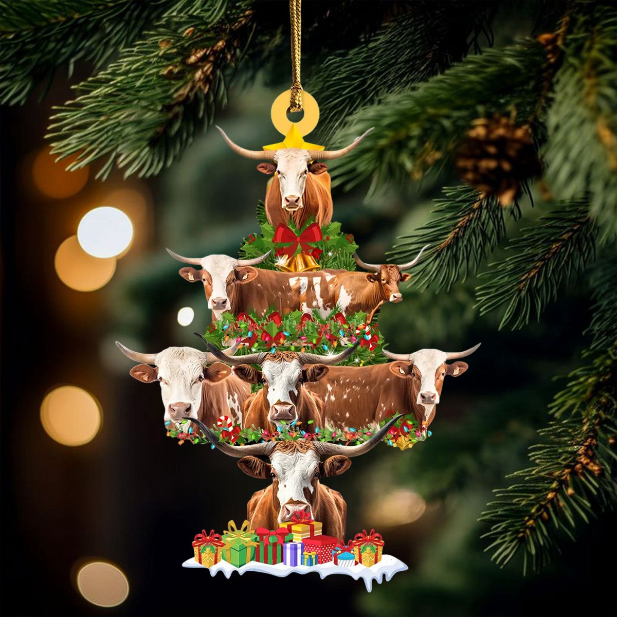 Longhorn Christmas Ornament - Perfect Gift For Longhorn Lovers