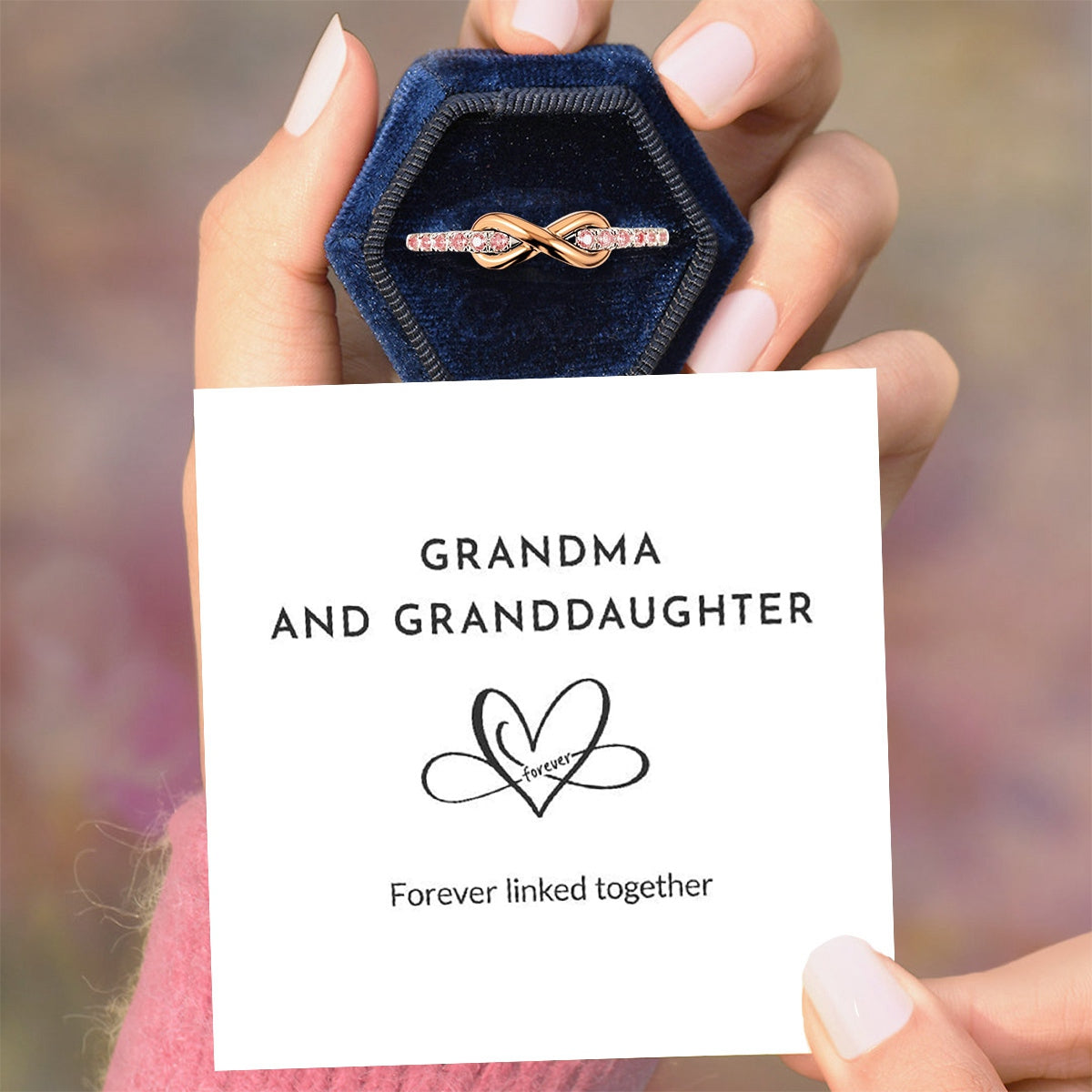 To My Granddaughter "Forever Linked Together" Ring