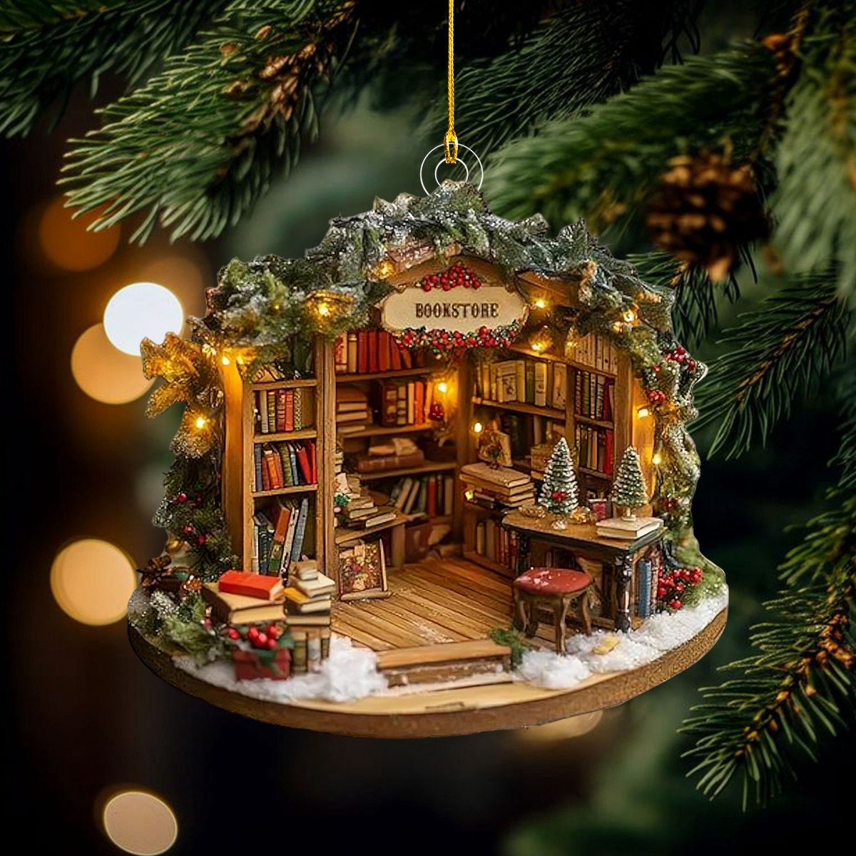 Book Store Romance Ornament, Perfect Gift For Book Lovers