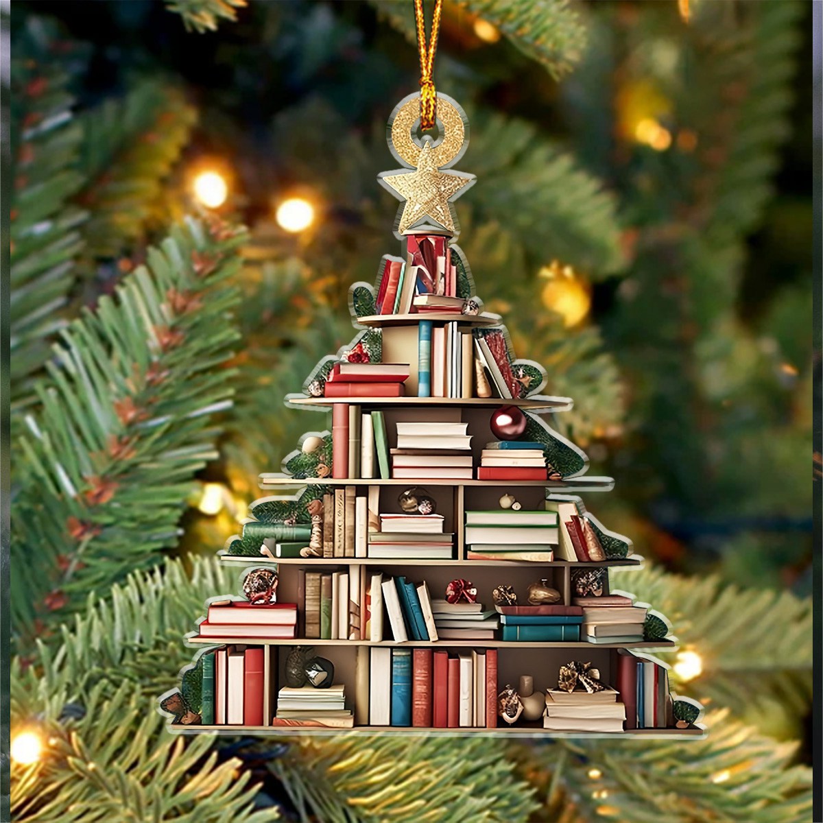 Enchanting Vintage Book Ornament, Unique Book Lover Gift