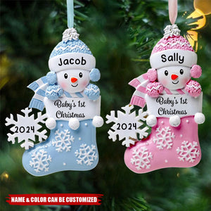 Baby's First Christmas Personalized Handwritten Poly Resin Christmas Ornament