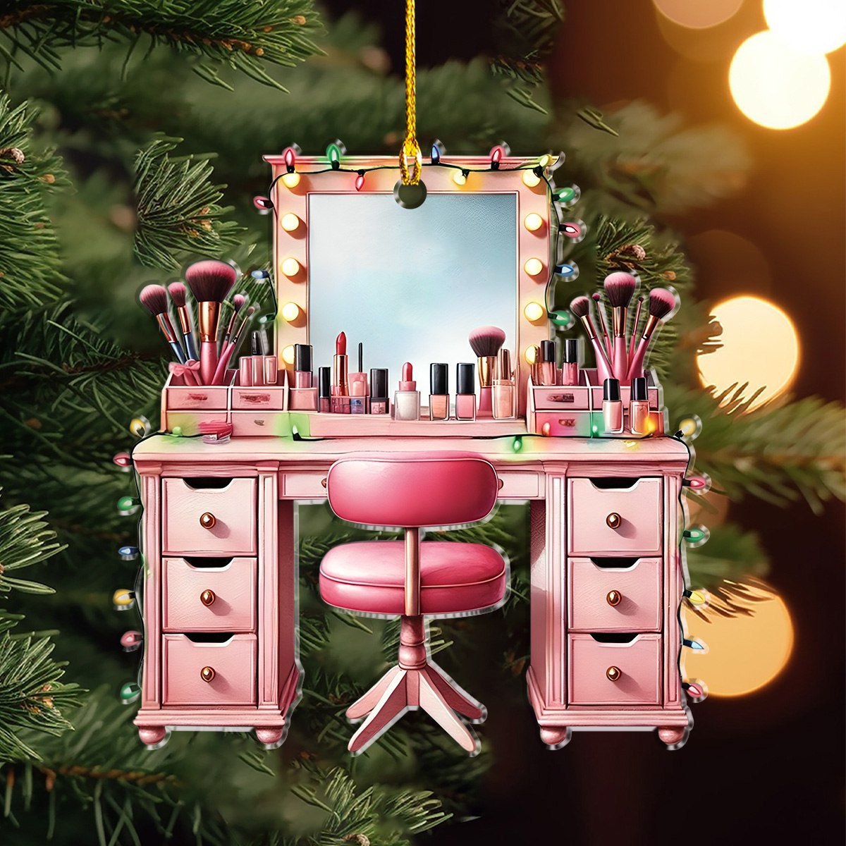Makeup Artist Christmas Ornament, Makeup Lover Gift