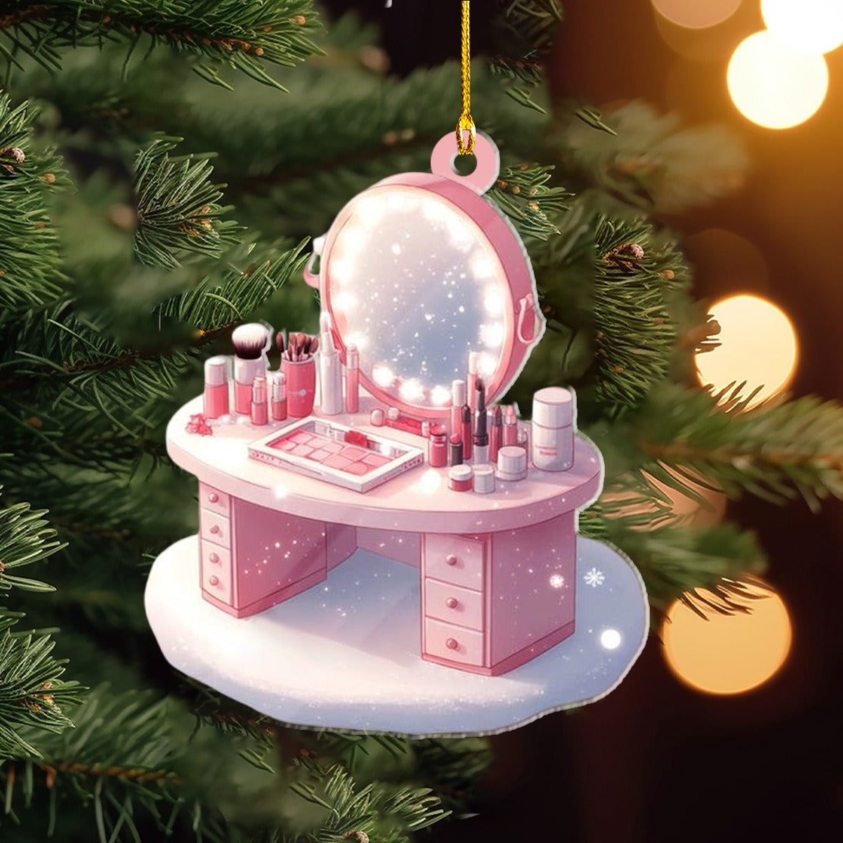 Makeup Christmas Ornament, Makeup Lover Gift