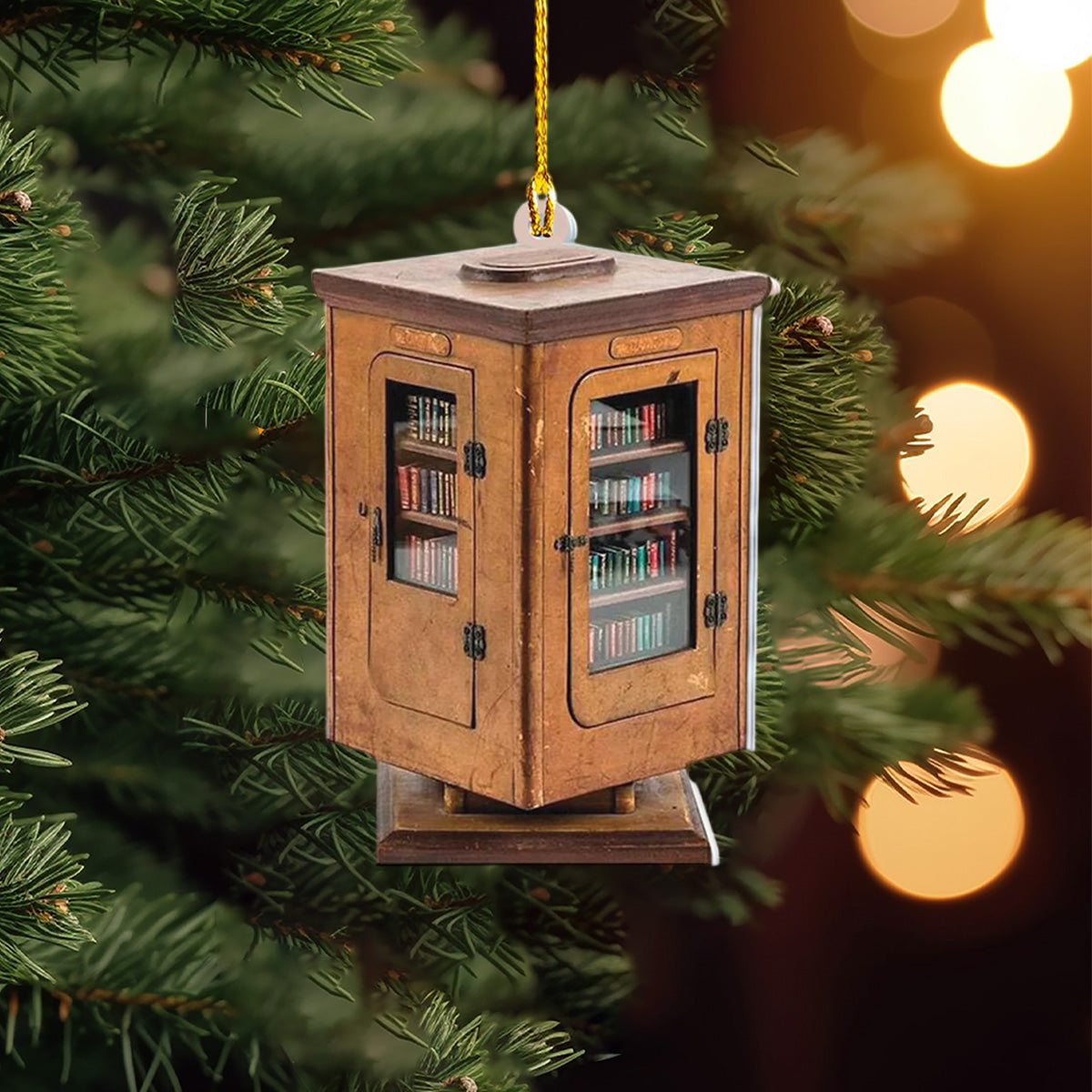 Bookshelf Christmas Ornament, Xmas Decor Gift For Book Lovers, Bookworm Gift, Librarian Gifts
