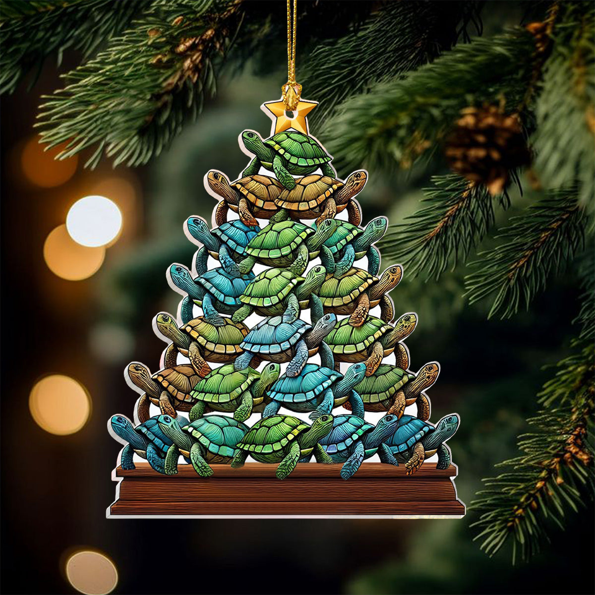 Turtle Christmas Tree Ornament - Perfect Gift For Turtle Lovers