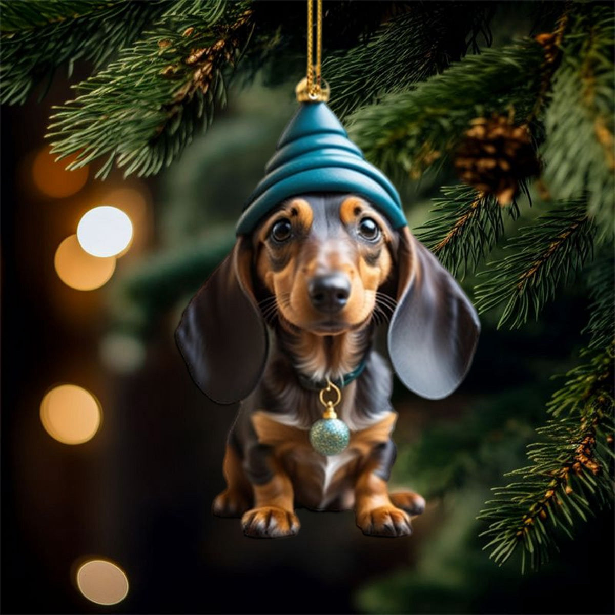 Cute Dog Christmas Ornament, Gifts For Dog Lovers Ornament