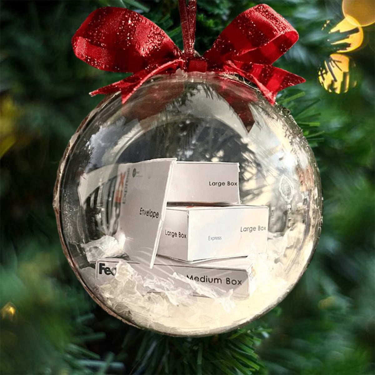 Fun Christmas Tree Ornament, Mini Wrapped PVC Transparent Ball Ornament, Suitable For Family Christmas Gifts