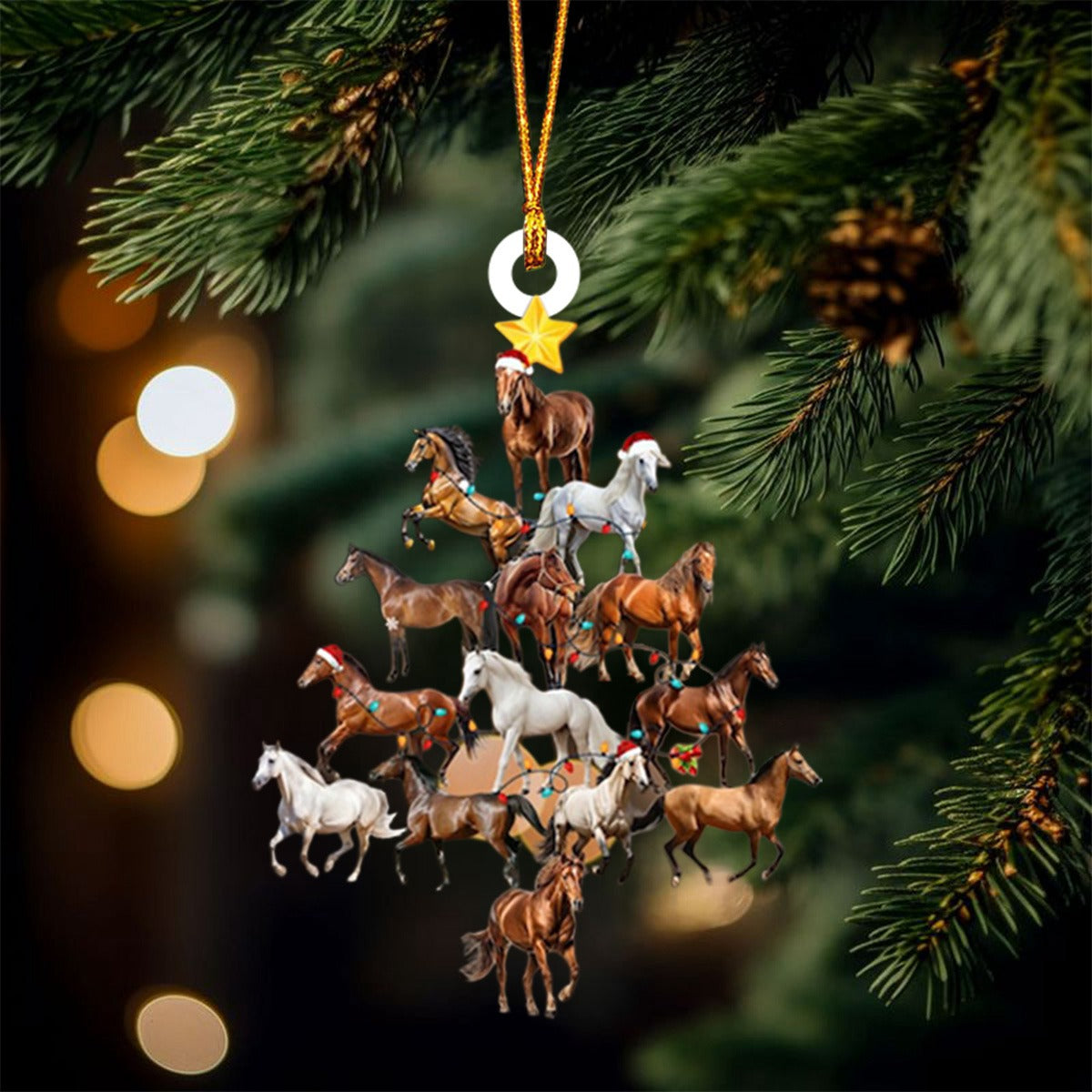 Horse Tree Christmas Ornament - Perfect Gift For Horse Lovers