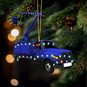 Lineman Bucket Truck Ornament, Christmas Gift for Lineman