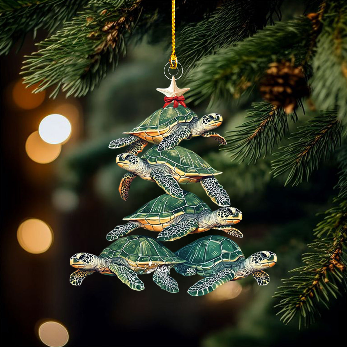 Beach Sea Turtle Christmas Ornament - Perfect Gift For Sea Turtle Lovers