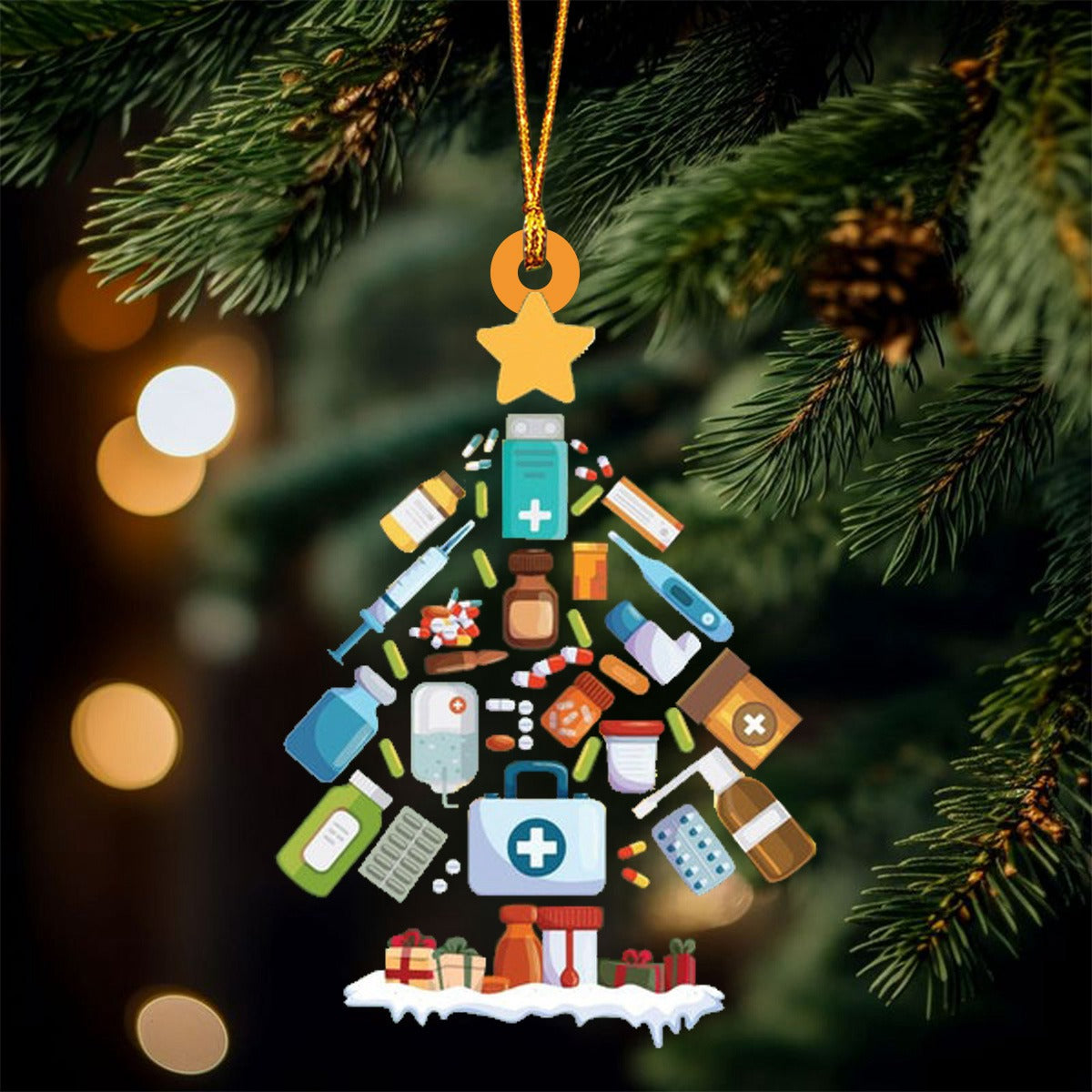Pharmacy Christmas Tree Ornament, Gift For Pharmacist