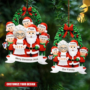 Personalized Handwritten Grandparents And Grandkids Christmas Xmas Tree Decoration Ornament