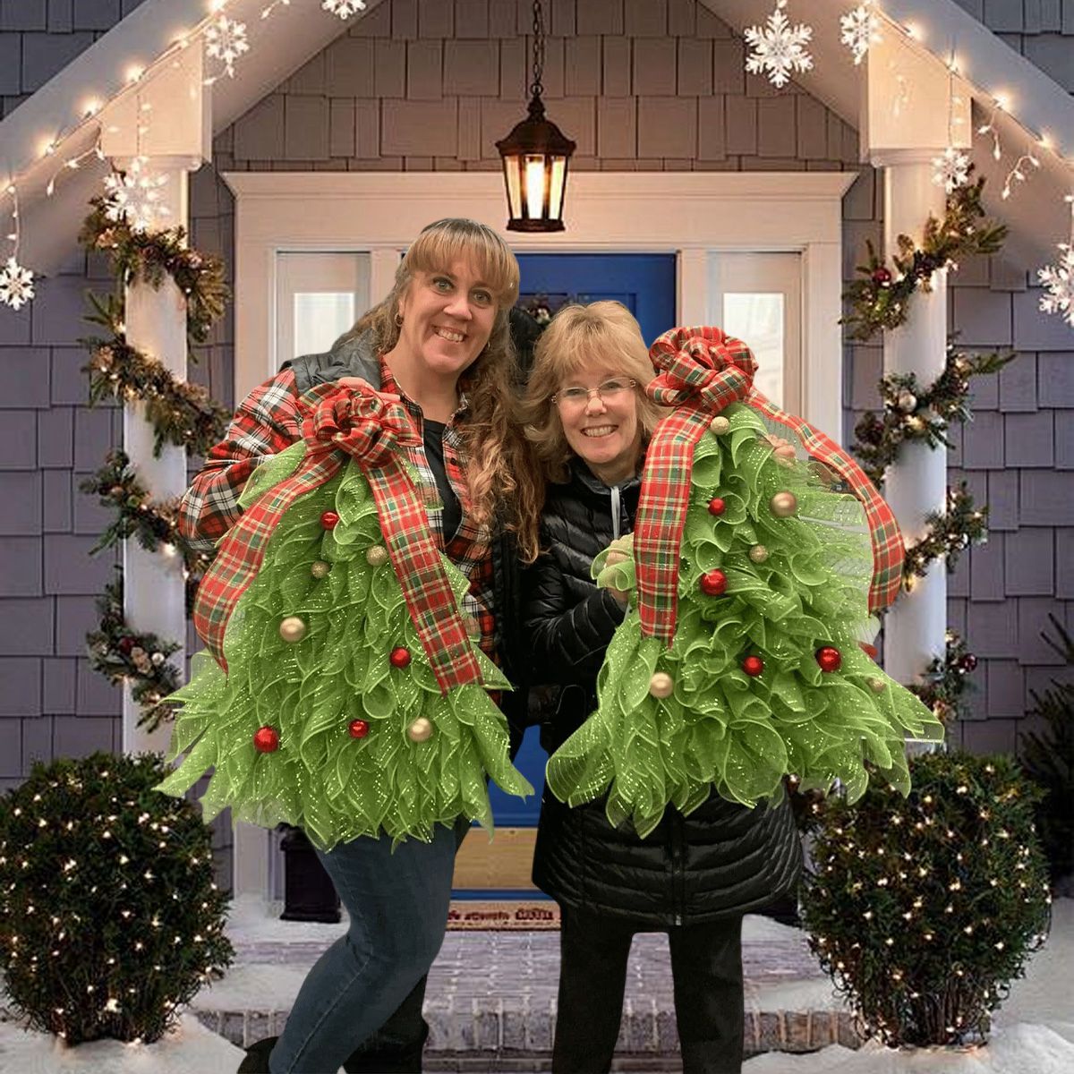 Handmade Christmas Tree Wreath for Front Door