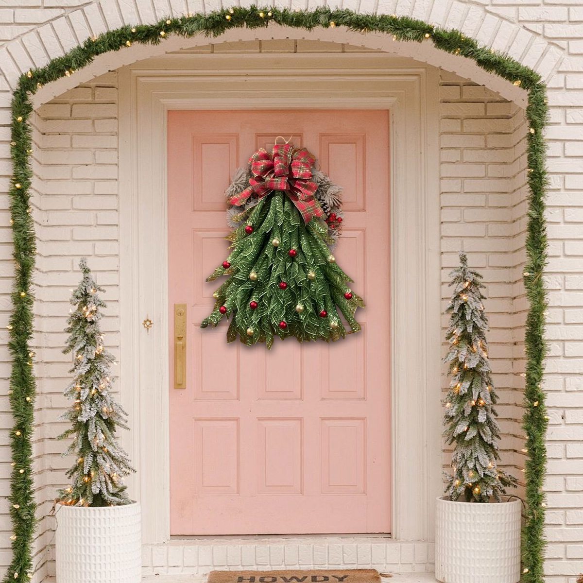 Handmade Christmas Tree Wreath for Front Door