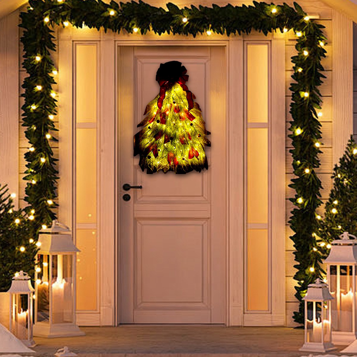 Handmade Christmas Tree Wreath for Front Door